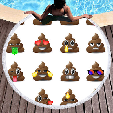 Emoji Round Beach Towel