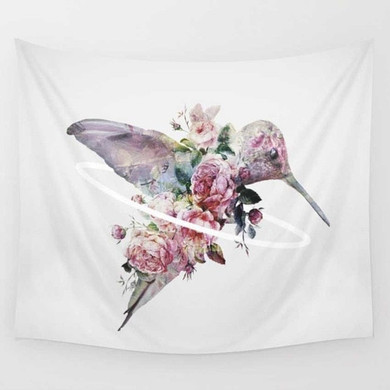 Flower Hummingbird Tapestry