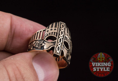 Viking Helmet Ring IV - Bronze