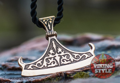 Viking Axe Head Pendant - Double Beard, Bronze