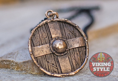 Viking Shield Pendant - Cross Shield, Bronze Viking Shield Pendant - Cross Shield, Bronze