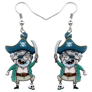 FREE OFFER Halloween Cartoon Old Pirate Earrings
