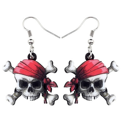 FREE OFFER Anime Pirate Skull Halloween Earrings