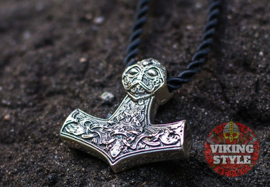 Mjölnir Pendant - Face, 925 Silver
