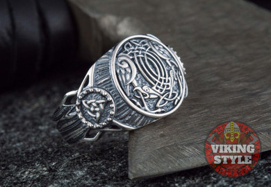 Huginn & Muninn Ring - Triqueta, 925 Silver