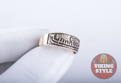 Viking Ship Ring - Drakkar, Bronze