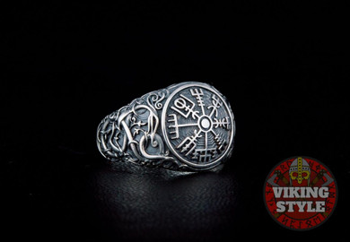 Vegvísir Ring - Urnes, 925 Silver