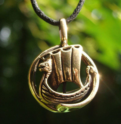 Bronze Drakkar Viking Ship Pendant