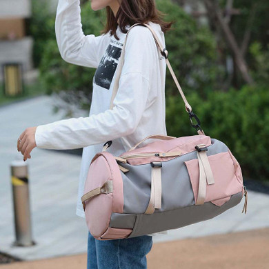 Three-Way Fitness Green/Pink 25 to 35 Litre Backpack with Shoe Compartment