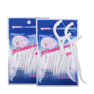 30pcs Portable Plastic Dental Flosser Toothpicks