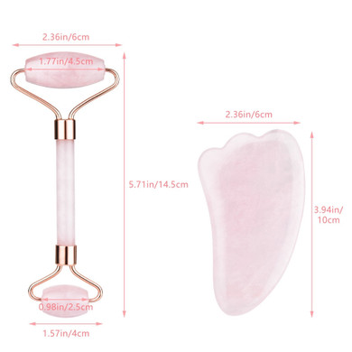 Double Head Natural Rose Jade Roller Face Lifting Massager
