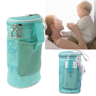 Portable USB Charging Baby Milk Bottle Warmer Insulated Bag for Travel