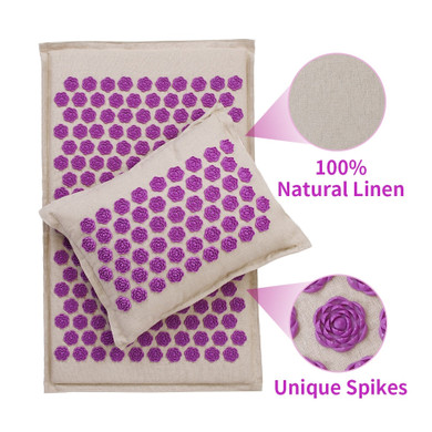Acupressure Massage Yoga Mat and Pillow Set for Back Neck Stress Relieve