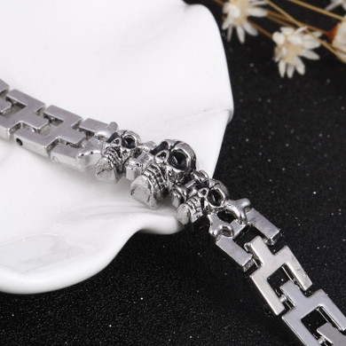 Mens Skull Alloy Bracelet