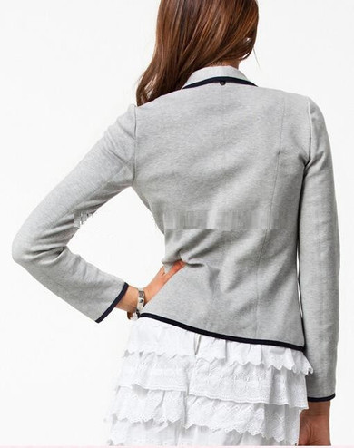 New Hot  European Style Slim Lapel Collar Suit Cotton Blended Long Sleeve Single Breasted Blazer