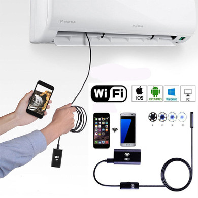 HD Waterproof WiFi Endoscope Inspection 6 LED Camera for iPhone Android PC