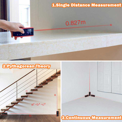 60m Digital Handheld Laser Distance Meter Range Finder Measure Diastimeter