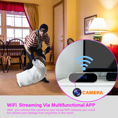 Wireless 1080P Spy Clock Alarm WiFi  Hidden Camera Recorder DVR Motion Detection