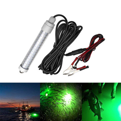 12V Underwater LED Fishing Light Green Night Fishing Attracting Fish Squid Lamp