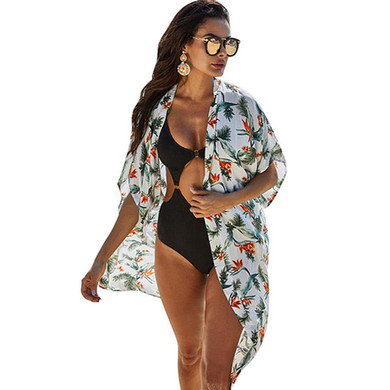 Beach Cover-up Women Boho Floral Kimono