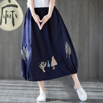 Jupe Skirts Waist Long Skirt