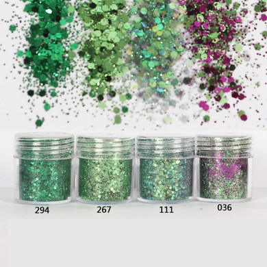 Grass Green Hexagon Glitter 1mm Sequin Mix for Resin Crafts