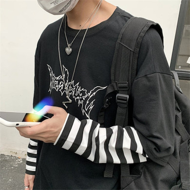 Harajuku Patchwork Striped T-Shirt