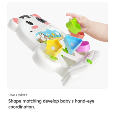 Tumama  Baby Piano Music Toy Cow Electronic Piano Blocks Sorting 2in1