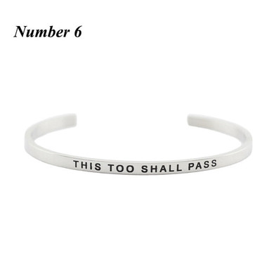 High Quality 316L Stainless Steel Bangle Positive Inspirational Quote Cuff bracelets Mantra Bracelets Bangles for women