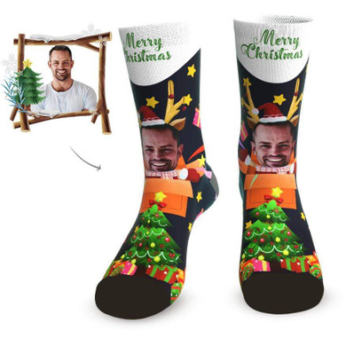 Merry Christmas Tree Facesocks - Best Personalized Christmas Gifts
