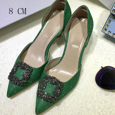 High Heels Pumps Slip On Colorful Deco HHF Pointed Toe Womens Shoes
