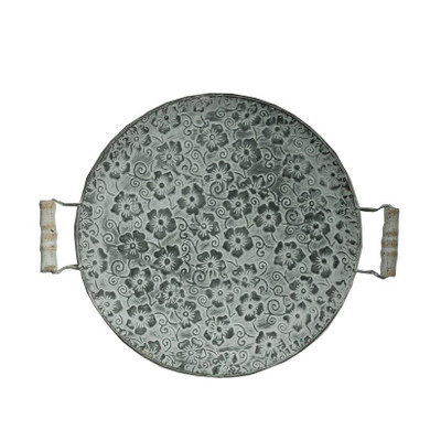 Handcrafted Round Flat Metal Plate