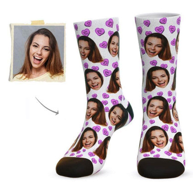 Custom Smiling Face Heart Face Socks