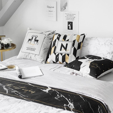 Black Gold Deer Pillow Case