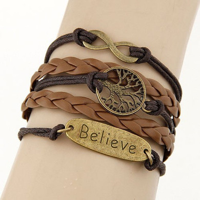 Multilayer Leather Charm Bracelet