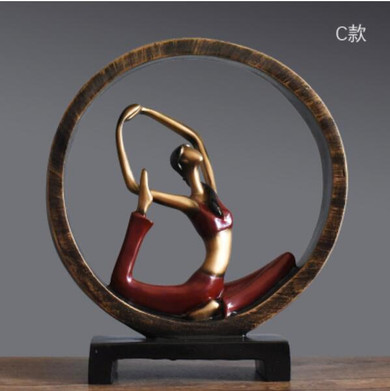 Modern Abstract Art Resin Yoga Pose Statue Yoga girl / Lady Sculpture Different Poses Home Yoga Studio Decor