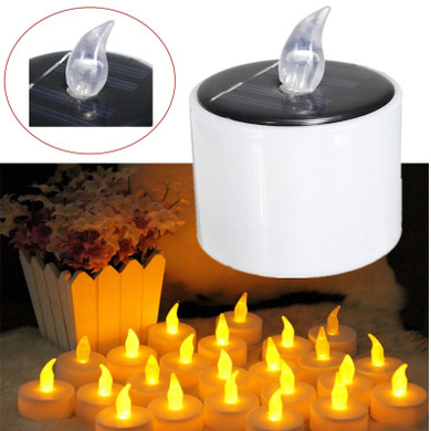 Solar Powered LED electronic Candle Battery Wedding Decor Romantic Warm White Tea Light Solar Powered LED electronic Candle Battery Wedding Decor Romantic Warm White Tea Light