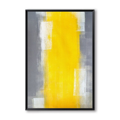 Modern Style Abstract Paint Yellow Gray And White Canvas Painting Wall Art Decoration