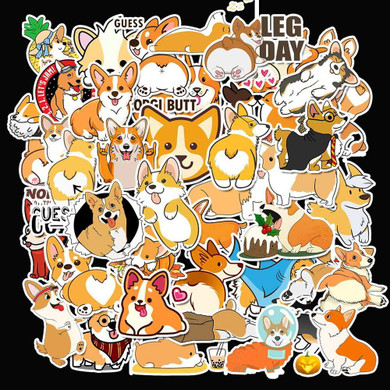 50 PCs Cute Corgi Stickers