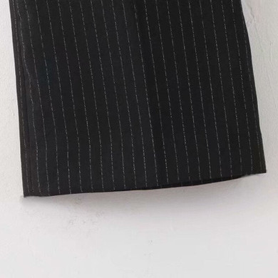 Women's Wide Leg Pants Causal Striped Black Long