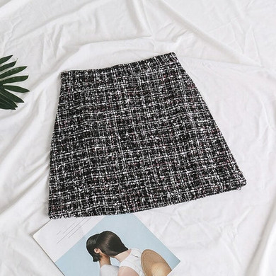 Ladies Plaid Short Skirt High Waist