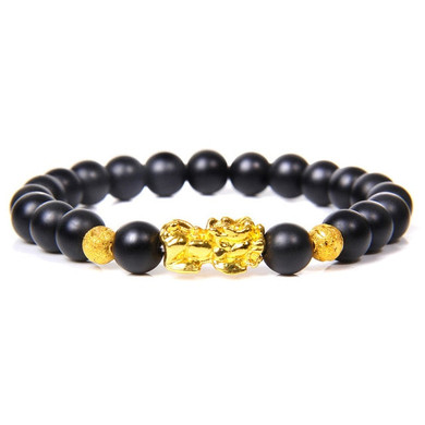 Men & Women Feng Shui Strength Black Onyx Bracelet