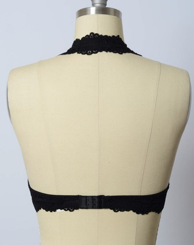 Floral Lace Halter Bralette - Comes in Black,