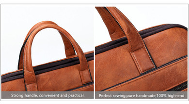 JEEP BULUO Men's Briefcase Bags For 14" Laptop Man Business Bag 2Pcs Set Handbags High Quality Leather Office Shoulder Bags Tote