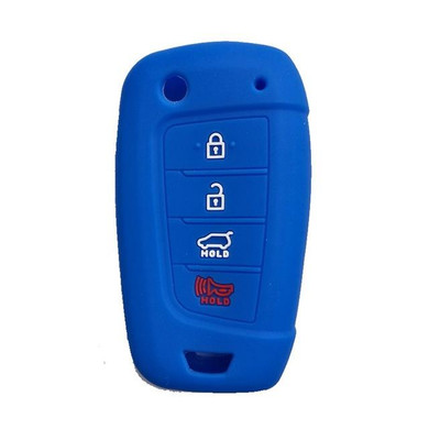 Silicone 4 Button Key Protective Rubber FlipKey Fob Remote Case Cover Jacket Skin for Hyundai [SKU: HYUS4F]