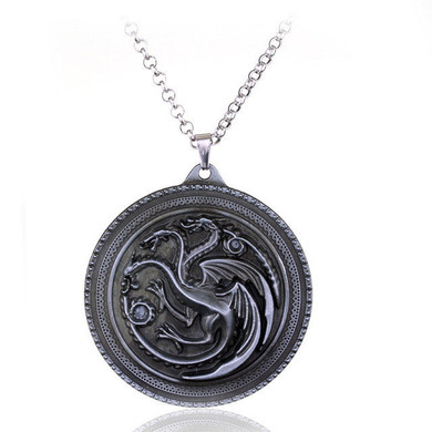 Game of Thrones House Targaryen Silver Pendant Necklace Game of Thrones House Targaryen Silver Pendant Necklace