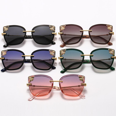 5 Colors Diamond Bee Cat Eye Sunglasses