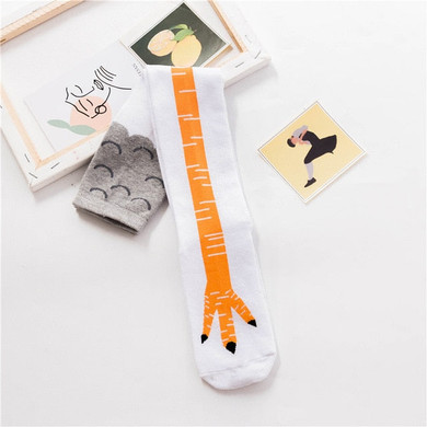 Winter Autumn Women Chicken Knitted Crew Funny 3D Cartoon Thigh High Sokken Fashion Cute Ladies Thin Toe Feet Socks Cosplay