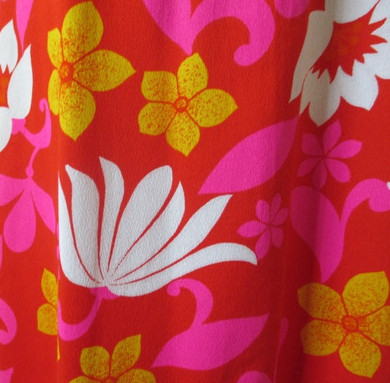 Vintage 60's MOD Hawaiian Maxi Dress Luau M