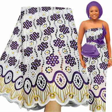 Bestway African Lace Fabric 5  Yards Embroidery Dry Lace For Women